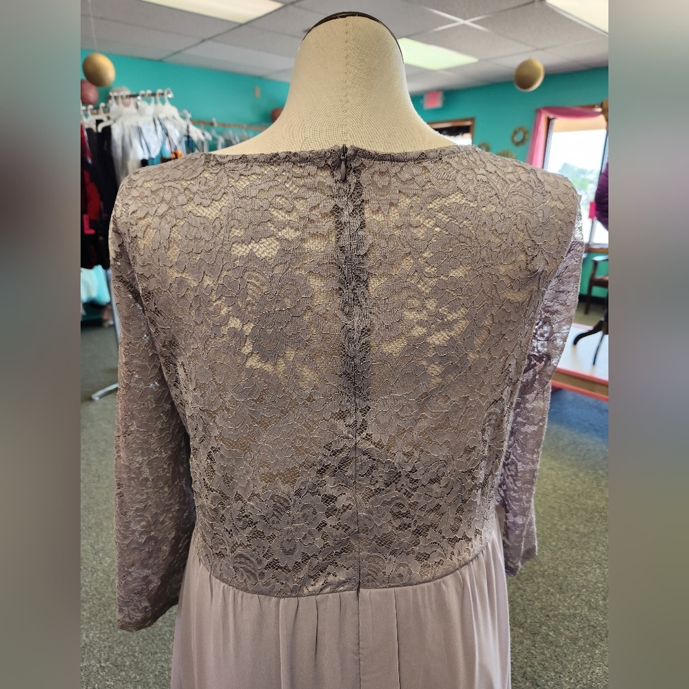 Mother's gown/Evening formal dress Lace Chiffon/Gray Size 26 Private Lab… - Picture 2 of 7